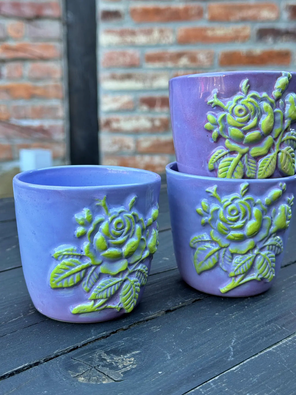 Czarka Ceramiczna Zielona Róża 200 ml