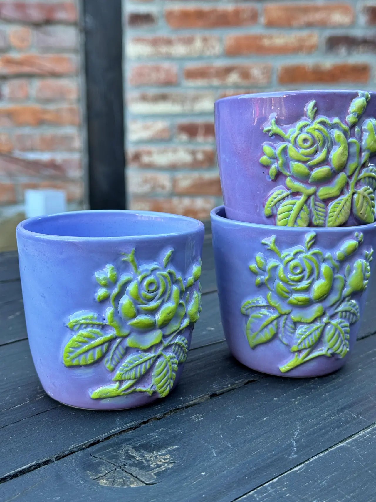 Czarka Ceramiczna Zielona Róża 200 ml