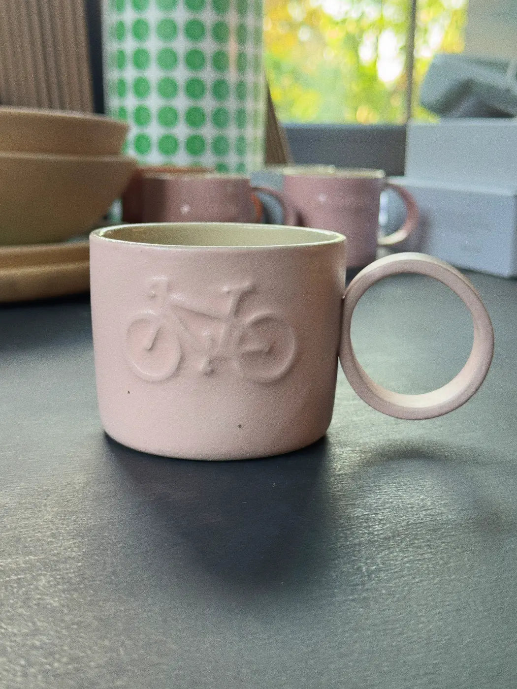 Ceramiczny Kubek Różowy Bike 240 ml